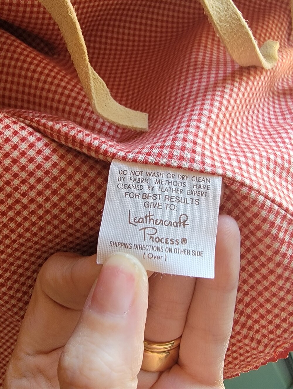 Vintage Native Motif Genuine Suede Vest in Tan with Red Gingham Lining Sz M - Picture 5 of 7